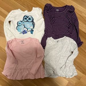 Bundle of Girls Size 4T Long Sleeve Shirts